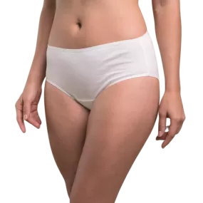 100% Organic Cotton Women's Latex Free Panties - Waist Briefs - 2 Pack