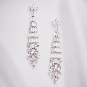 Bridal Chandelier Earrings: Art Deco Inspired Crystal Chandelier Drop Earrings