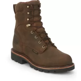 Chippewa Men's  Super Dna 8" WP Lace Up Work Boot - Brown - 59416