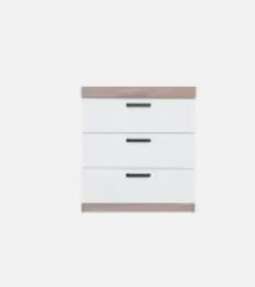 CuddleCo Enzo 3 Drawer Dresser - Truffle Oak/White