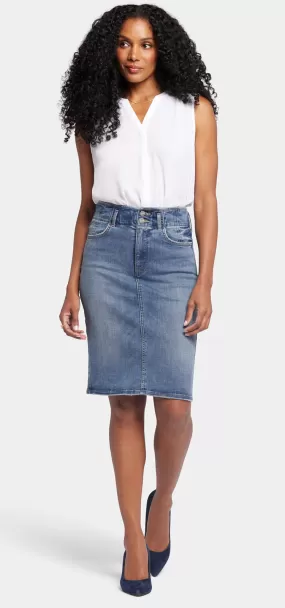 High Waist Skirt Mediumblauw Premium Denim | Rockie