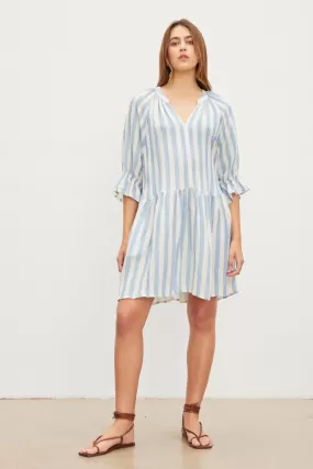 JESSICA STRIPED LINEN DRESS