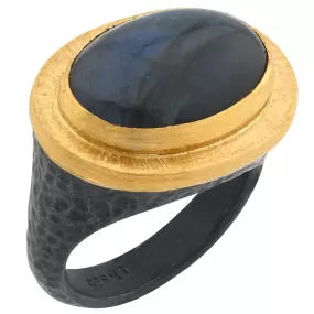 Lika Behar Pompei Labradorite Ring 24K Gold & Oxidized Silver