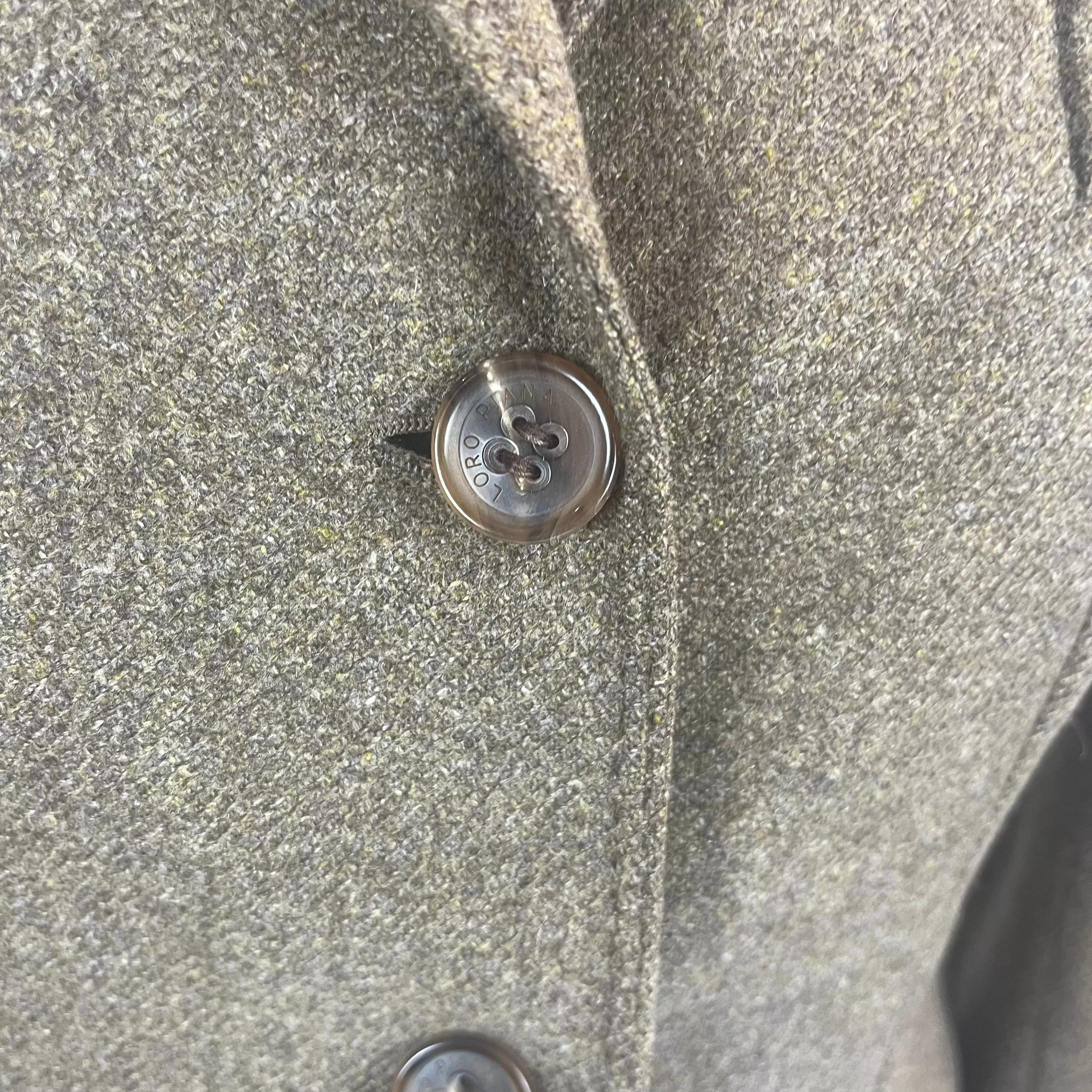 Loro Piana Khaki Marl Cashmere & Wool Jacket M