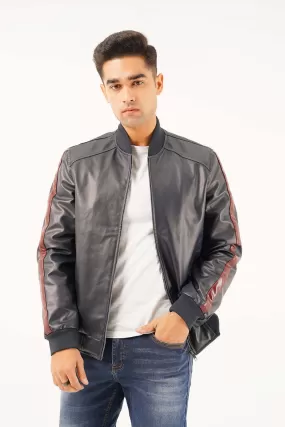 Men's Leather Bomber Jacket