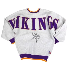 Vintage Vikings Spellout Sweatshirt - XL