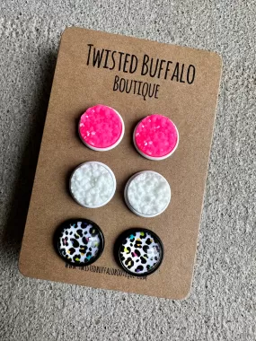 You’re So Wild Collection {ROUND} Druzy 12mm Earrings Set